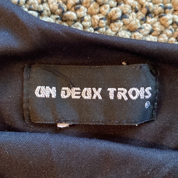 Un Deux Trois Bodycon Black One Shoulder Girls Dress STRETCHY- Like New - Picture 6 of 8